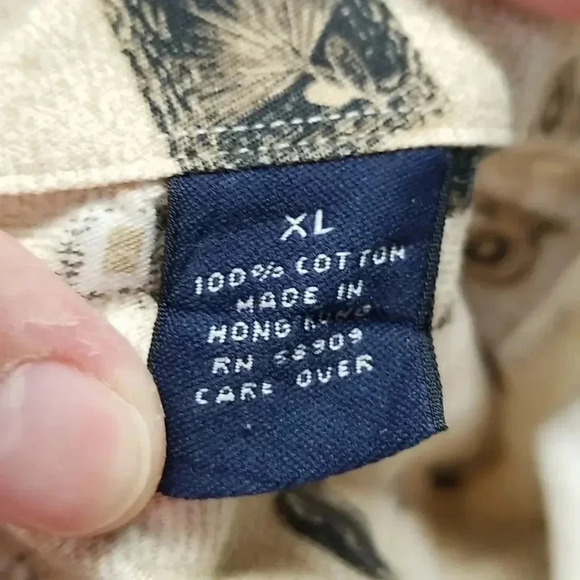 {Roundtree & Yorke} Mens Fishing Novelty Print Button-Down Casual Shir - Picture 12 of 13